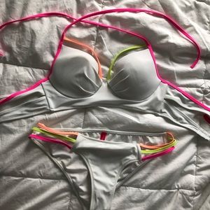 Victoria’s Secret White/Neon Swim set